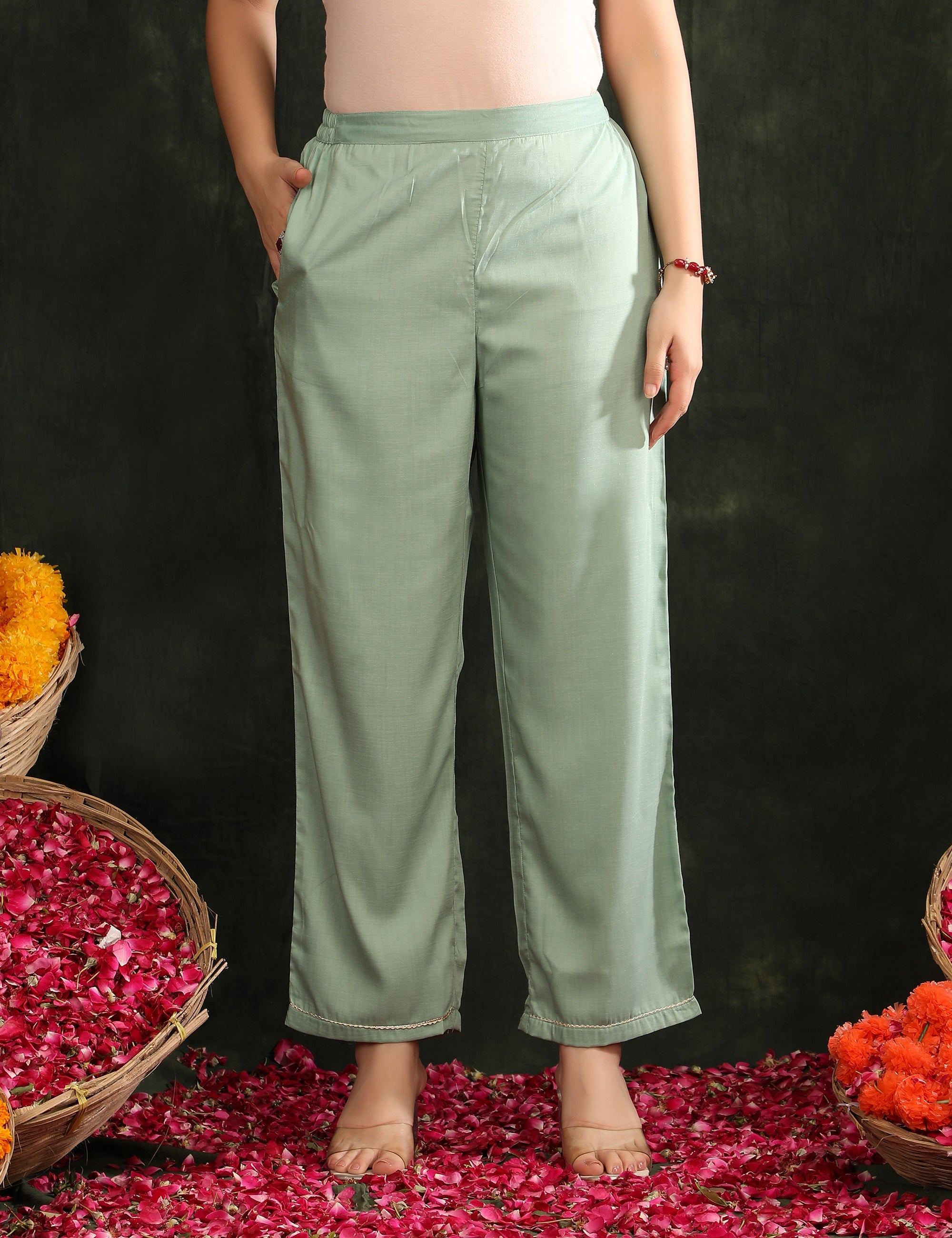 Women Ethnic Motifs Embroidered Regular Thread Work Kurta with Trousers & With Dupatta